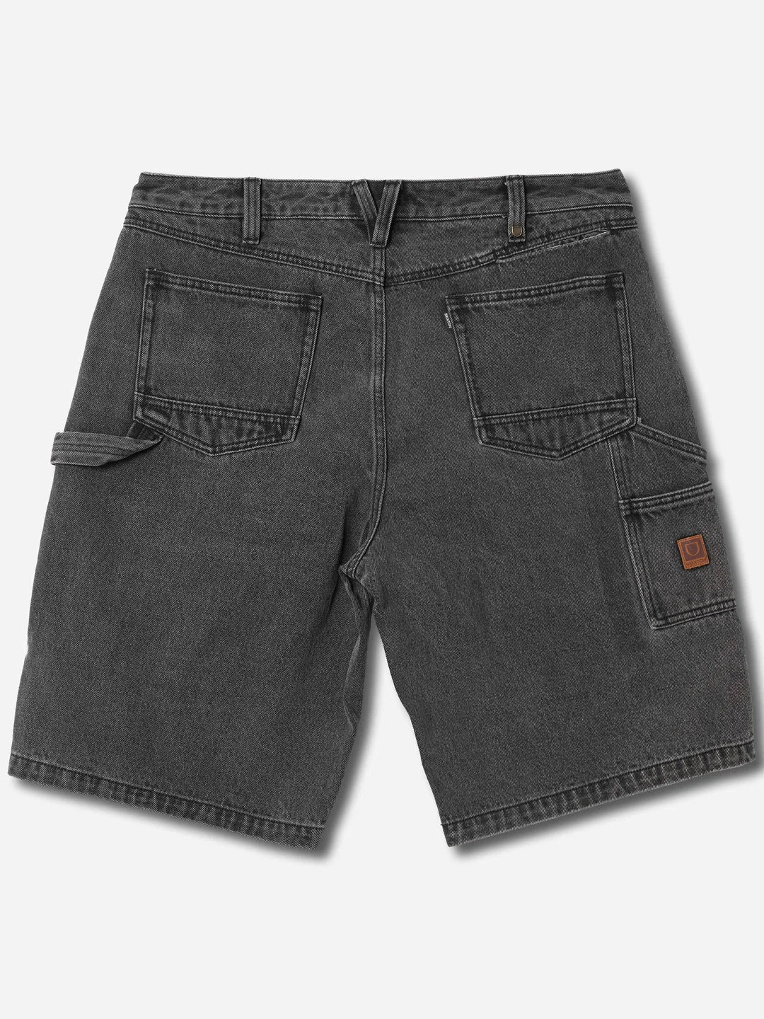 Brixton Builders Carpenter Washed Black Denim Baggy Shorts