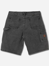 Brixton Builders Carpenter Washed Black Denim Baggy Shorts