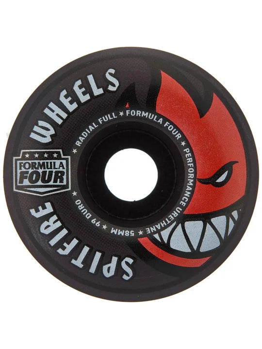 Spitfire F4 99a 58mm Radial Full Black Skateboard Wheels