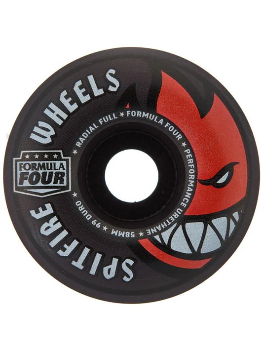 Spitfire F4 99a 58mm Radial Full Black Skateboard Wheels