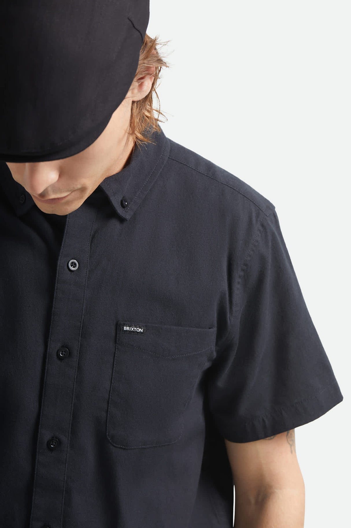 Brixton Sanford Oxford Black S/s Woven Shirt