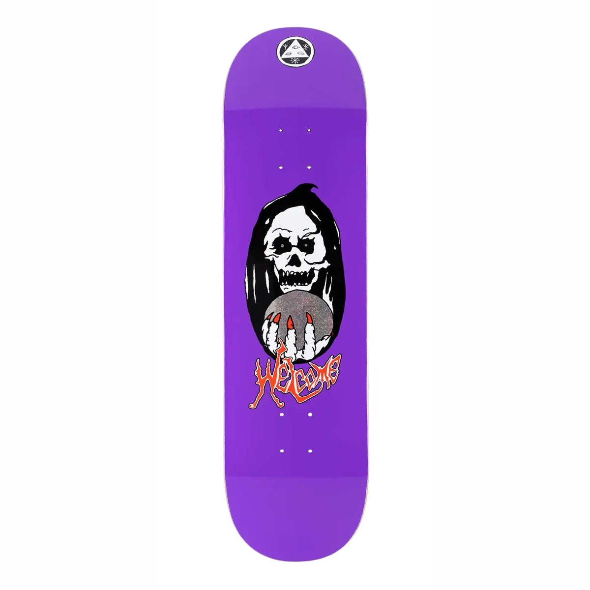 Welcome Clairvoyant On Evil Twin 8.5" Purple Skateboard Deck