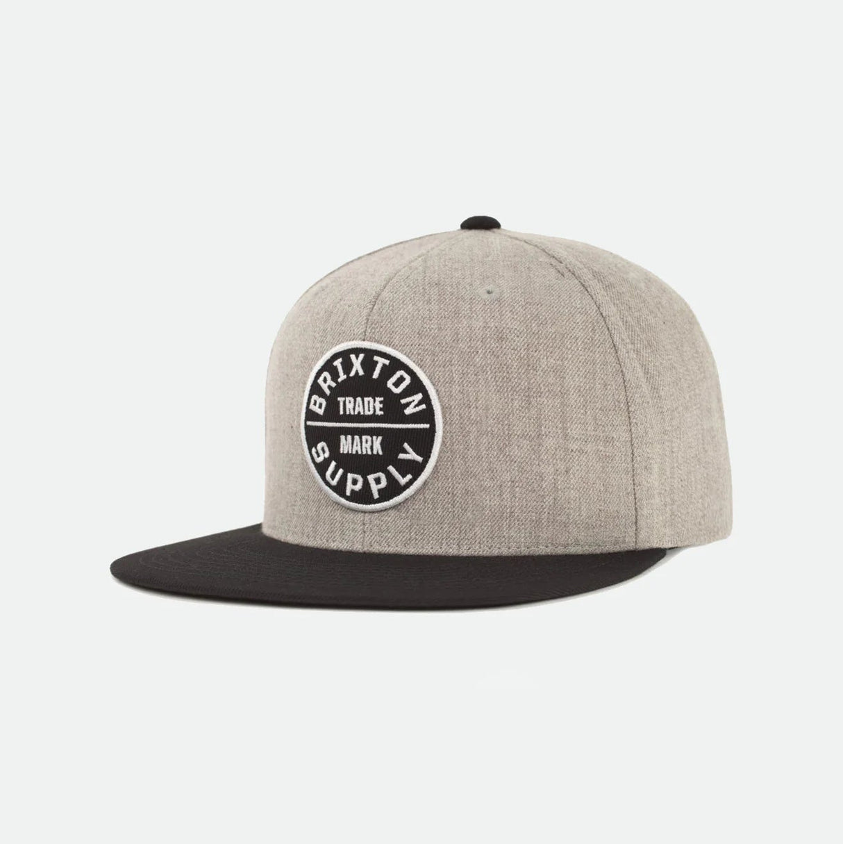 Brixton Oath III Heather Grey/Black Snapback Hat
