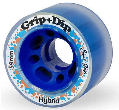 Sure-Grip Grip+Dip Blue 59mm 84a (Set of 8) Roller Skate Wheels