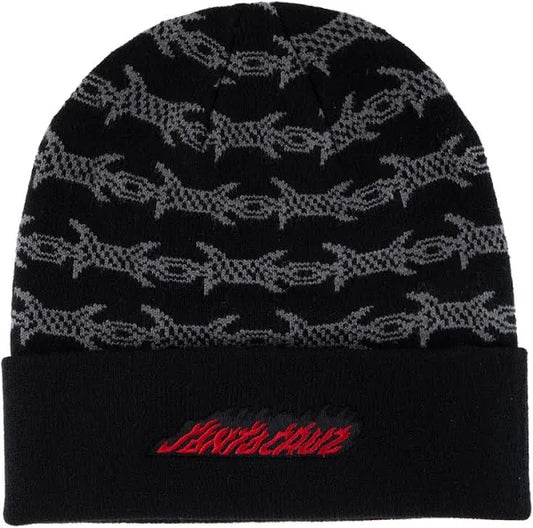 Santa Cruz Wired Flame Dot Long Shoreman Black Beanie