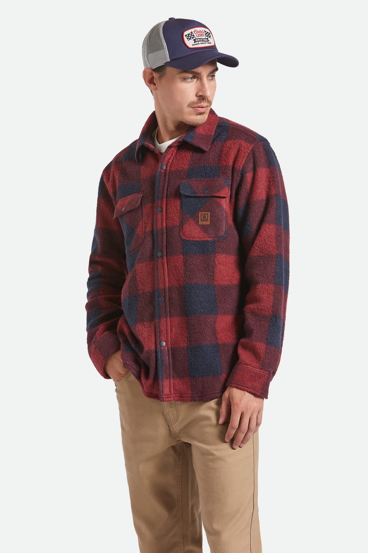 Brixton Bowery Arctic Stretch Fleece Adrenaline Rush Mood Indigo PL L/s Fleece