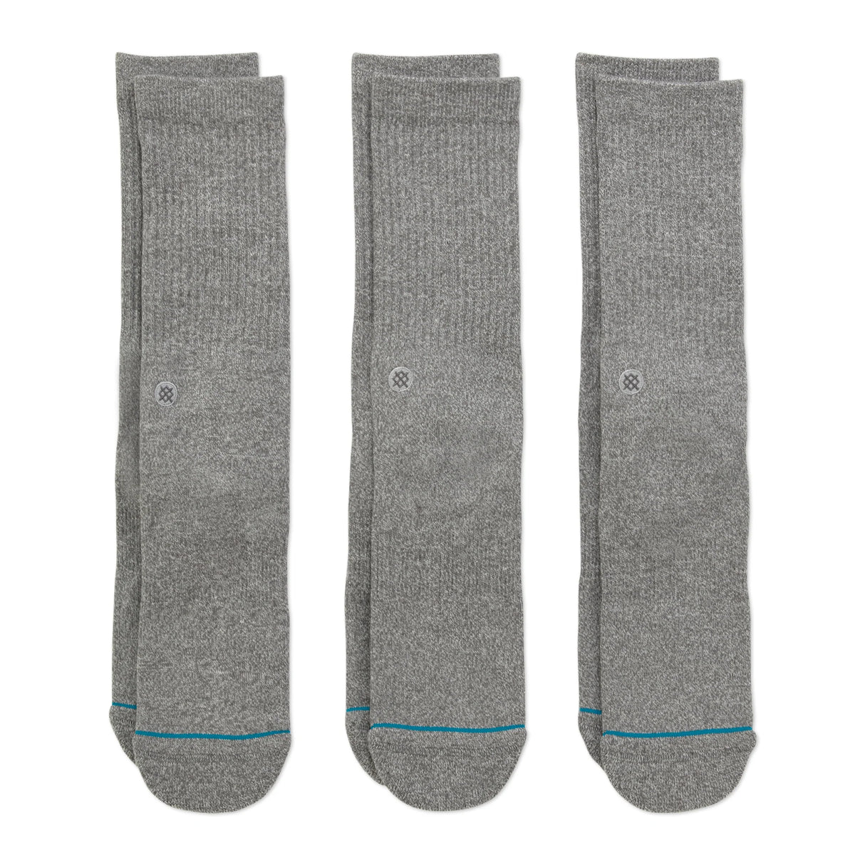 Stance Icon 3 Pack Crew Heather Grey Socks
