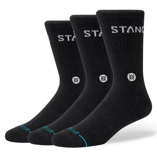 Stance Origin Black 3 Pack Crew Socks