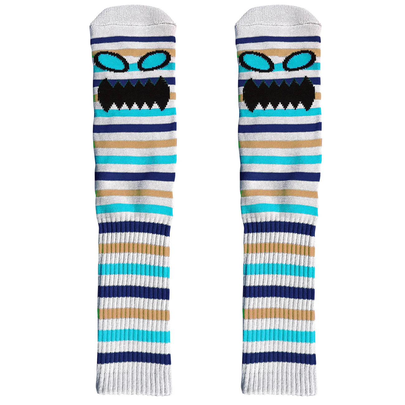 Toy Machine Monster Face Mini Stripes Blue Crew Socks