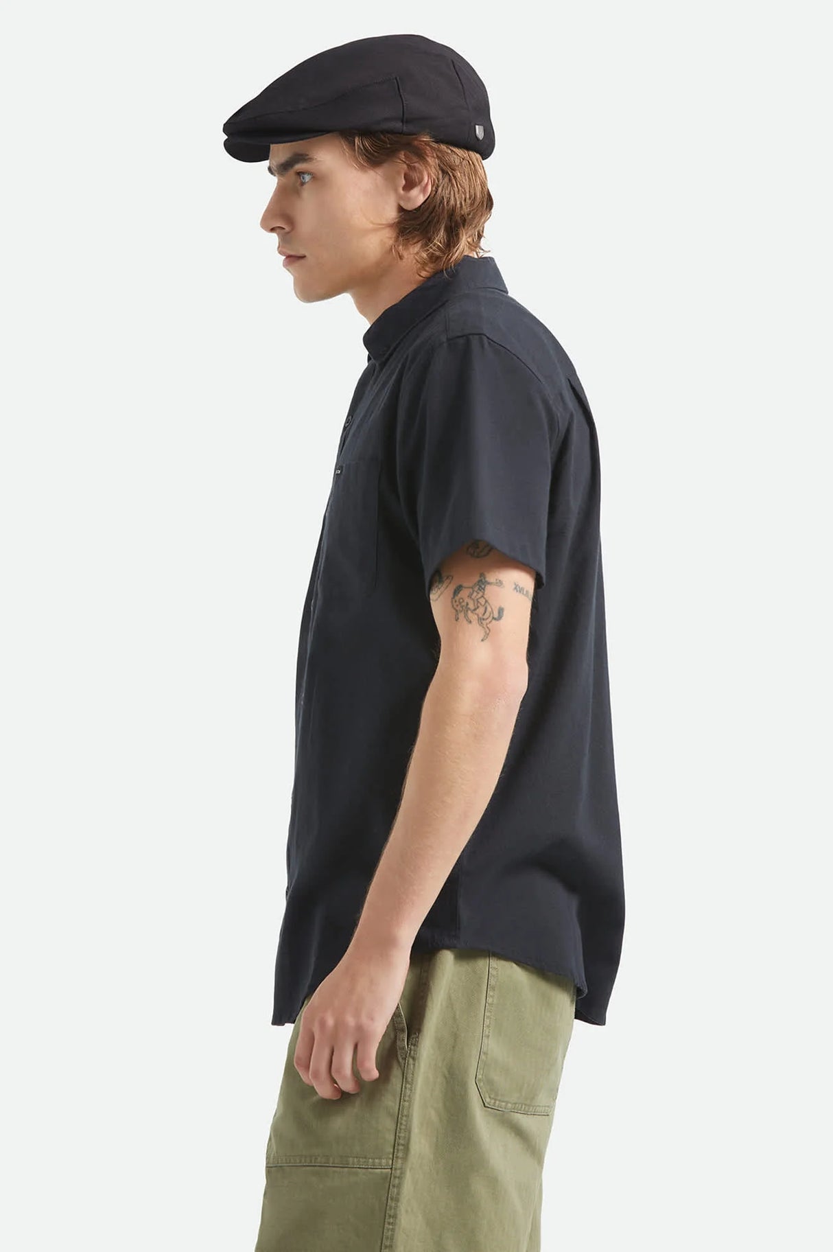 Brixton Sanford Oxford Black S/s Woven Shirt