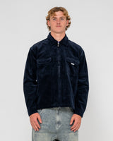 Rusty Zeal Navy Blue Cord Zip Up Jacket