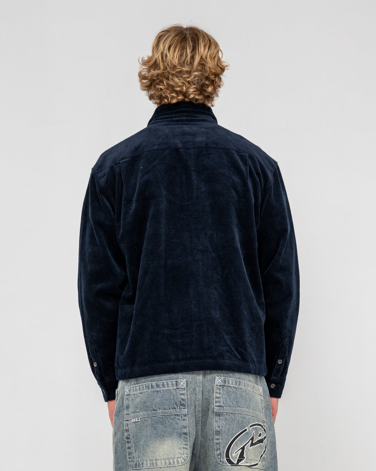 Rusty Zeal Navy Blue Cord Zip Up Jacket