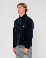 Rusty Zeal Navy Blue Cord Zip Up Jacket