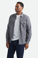 Brixton Bowery Lightweight Ultra Future Grey L/s Flannel Shirt
