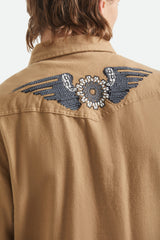Brixton Waylon Lightweight Khaki Button Up Overshirt