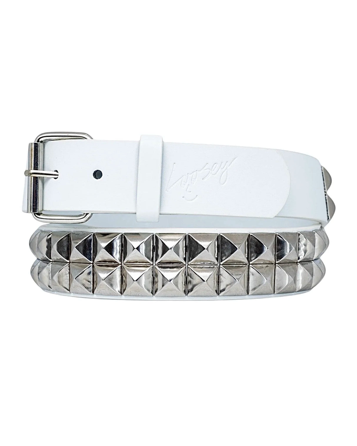 Loosey White Stud Finder Belt