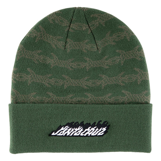 Santa Cruz Wired Flame Dot Long Shoreman Forest Green Beanie