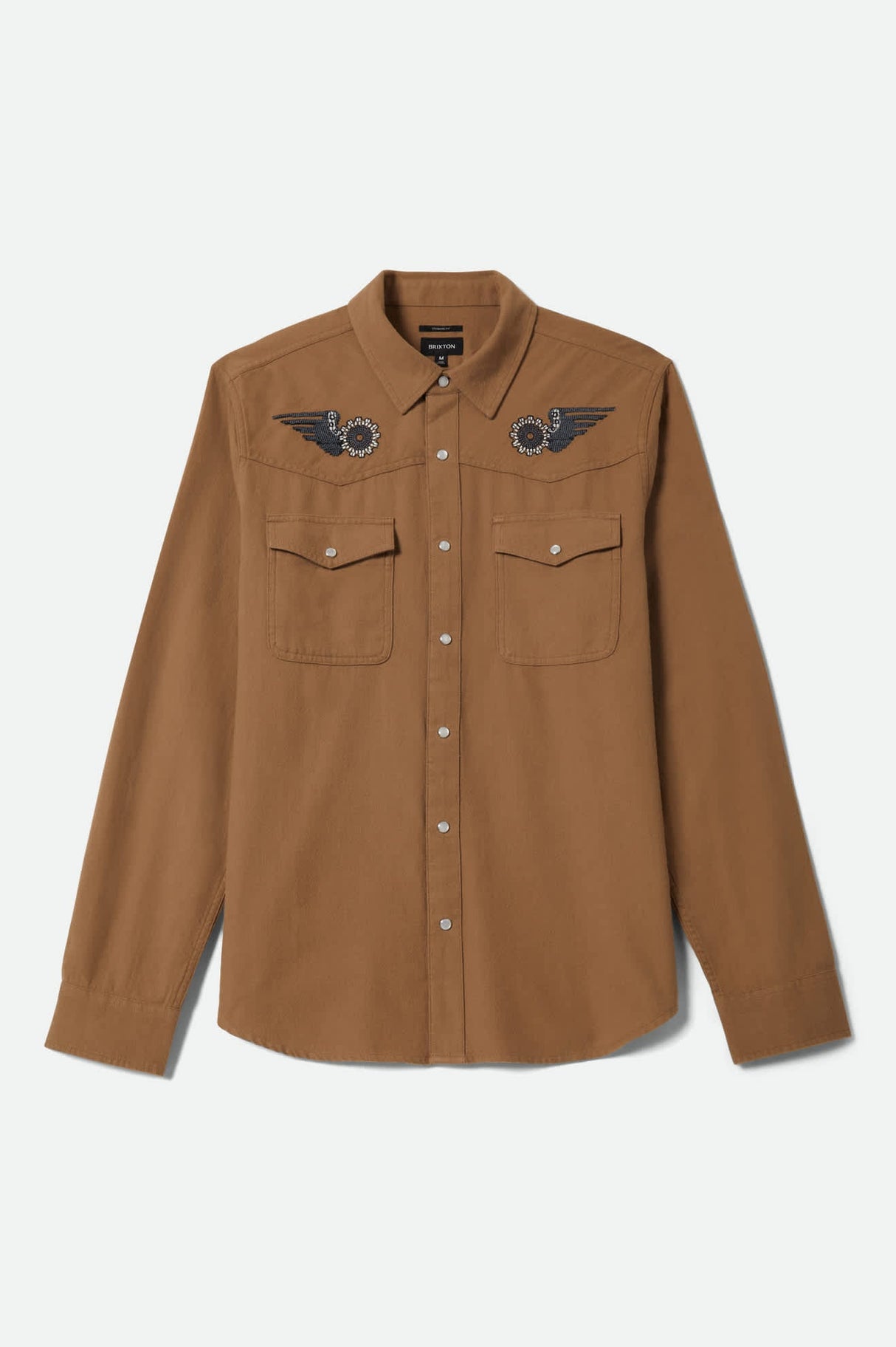 Brixton Waylon Lightweight Khaki Button Up Overshirt