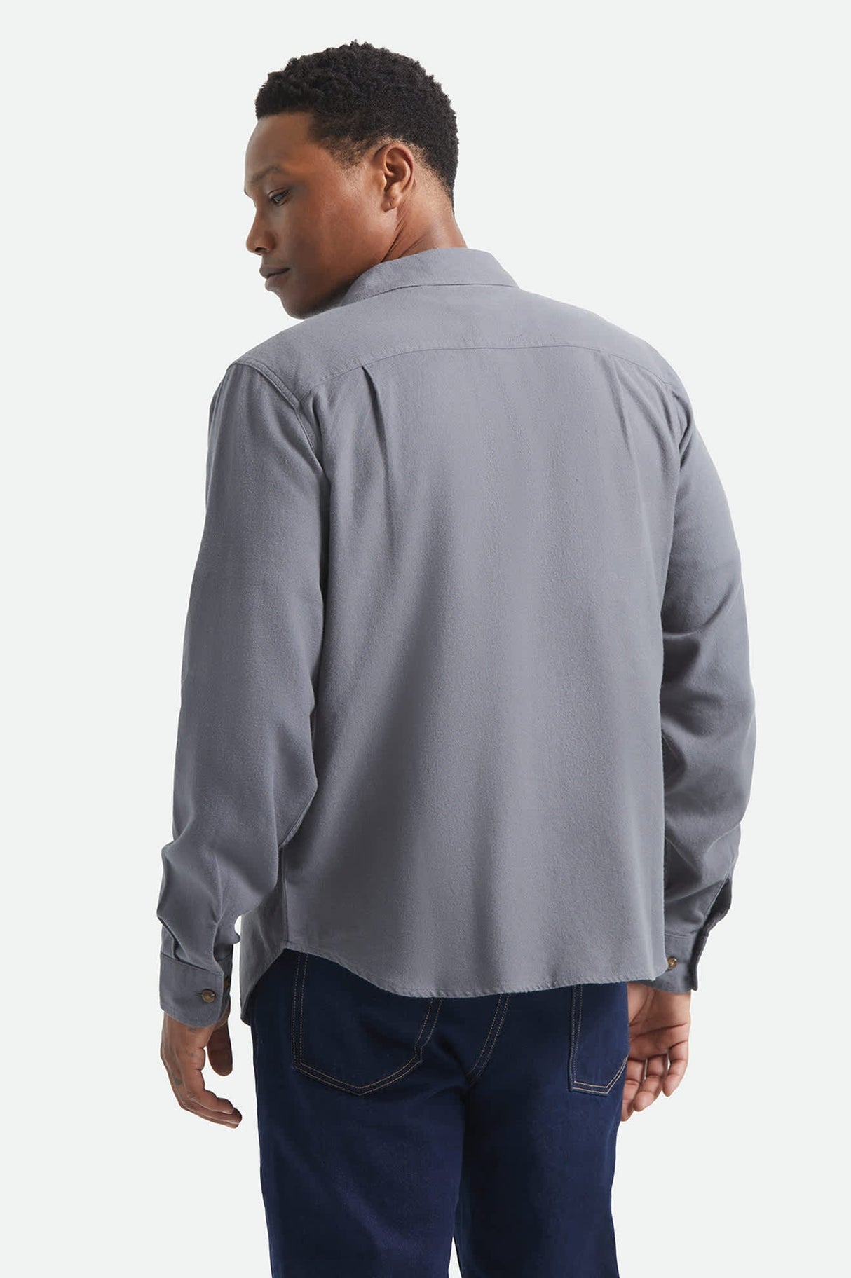 Brixton Bowery Lightweight Ultra Future Grey L/s Flannel Shirt