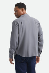 Brixton Bowery Lightweight Ultra Future Grey L/s Flannel Shirt