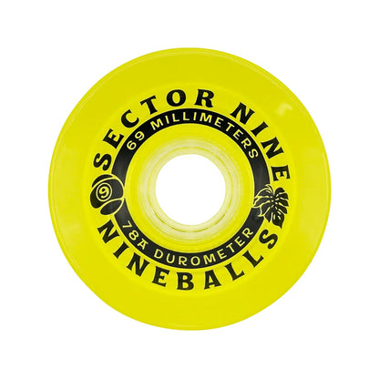 Sector Nine Nineballs Yellow 69mm 78a Cruiser Skateboard Wheels