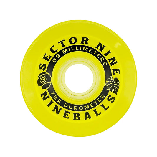 Sector Nine Nineballs Yellow 69mm 78a Cruiser Skateboard Wheels