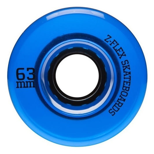 Z-Flex Blue Translucent 63mm 83A Cruiser Wheels