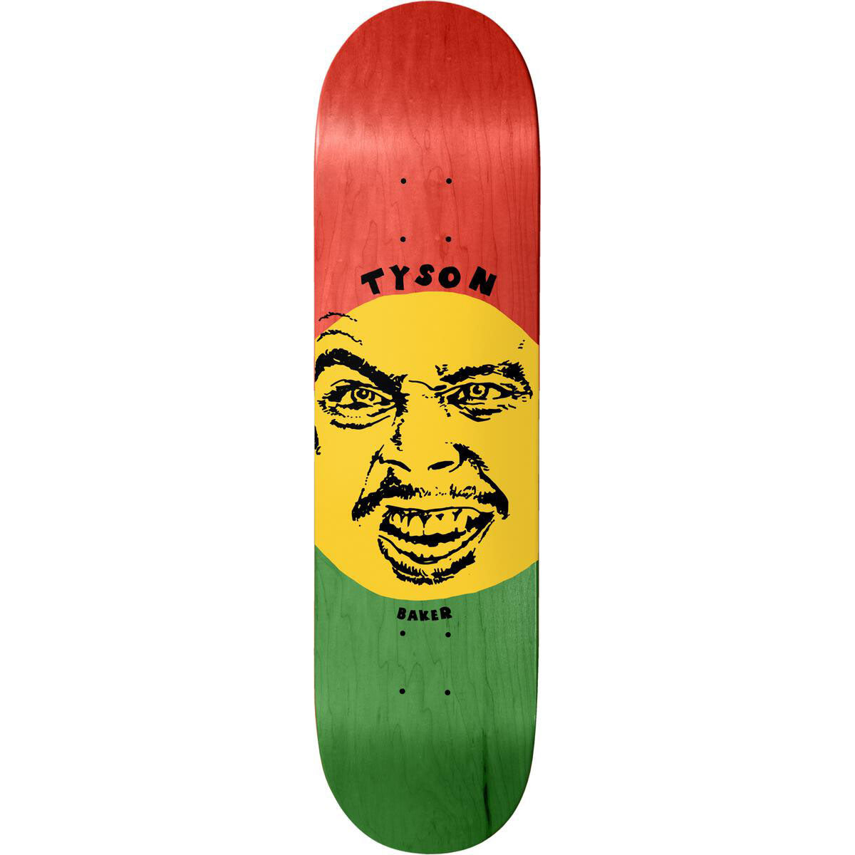 Baker Tyson Peterson Rasta Face 8.38" Skateboard Deck