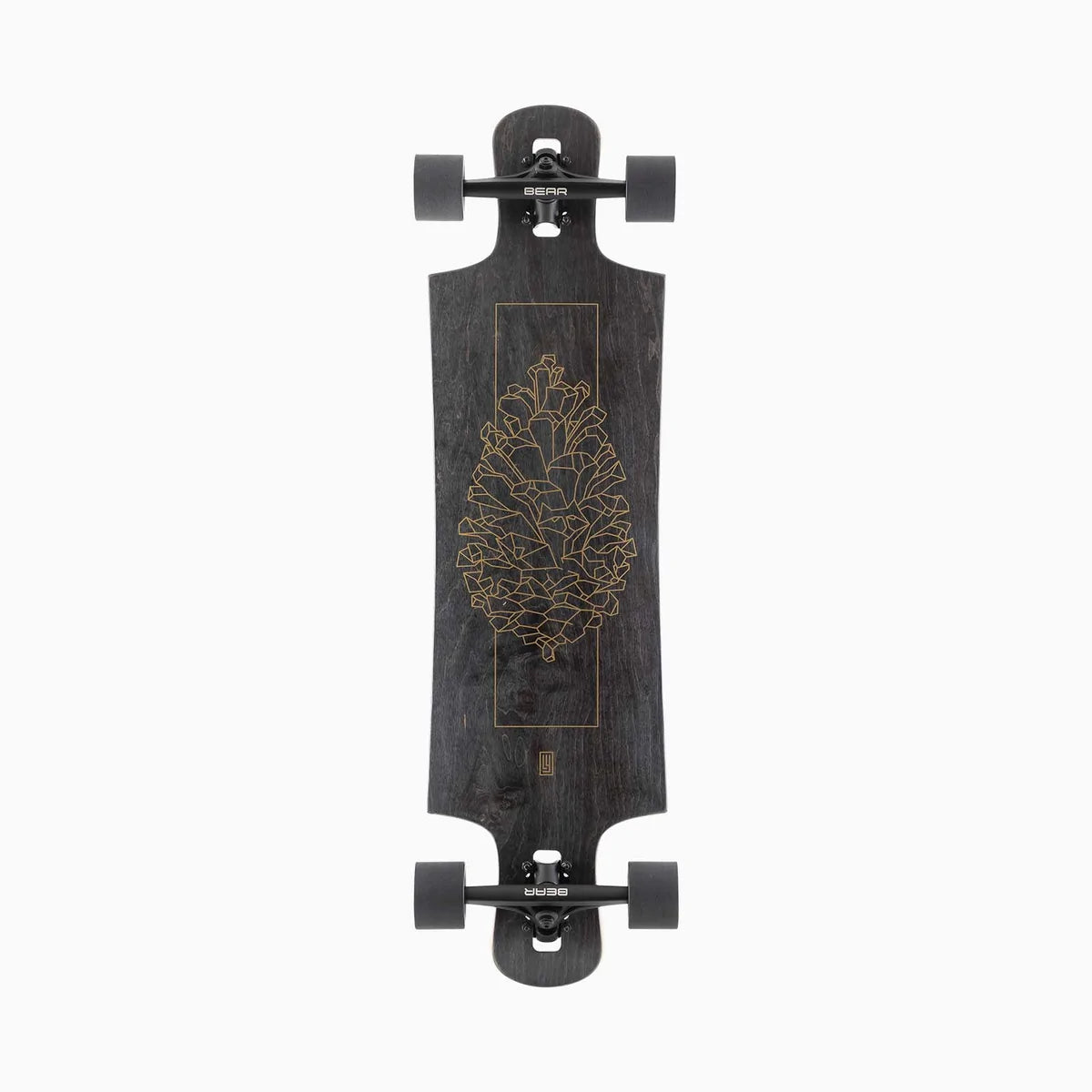Landyachtz Drop Hammer Black Pinecone Longboard Skateboard Complete