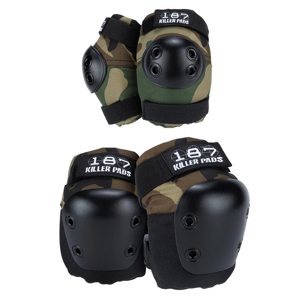 187 Killer Pads Combo Pack Knee & Elbow LG/XL Camo Pads Set