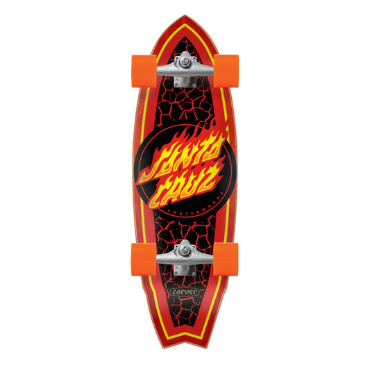 Santa Cruz x Carver Flame Dot Shark 9.85" x 31.52" Surfskate Complete