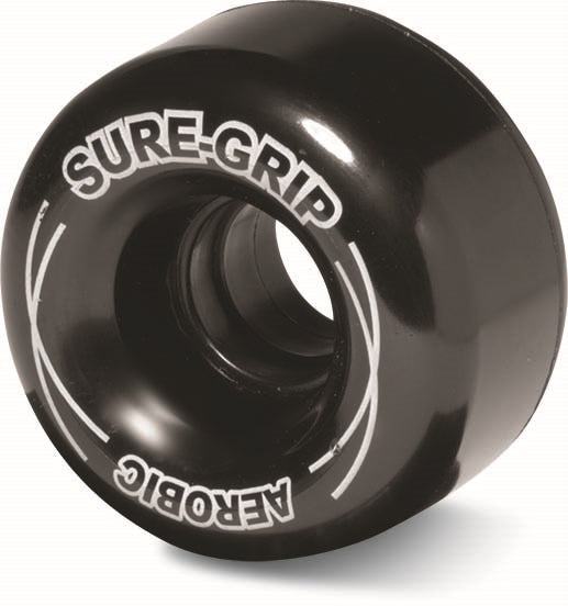 Sure-Grip Aerobic Outdoor 85a 62mm (Set of 8) Black Roller Skate Wheels