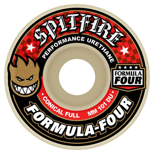 Spitfire F4 101a Formula Four Conical Full 53mm White Red Wheels