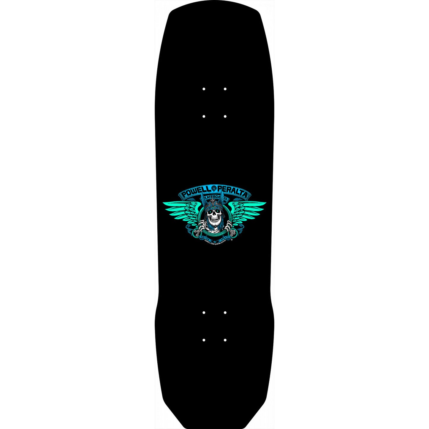 Powell Peralta Pro Andy Anderson Heron Skull Black/Teal 9.13 x 32.8" Shaped Skateboard Deck