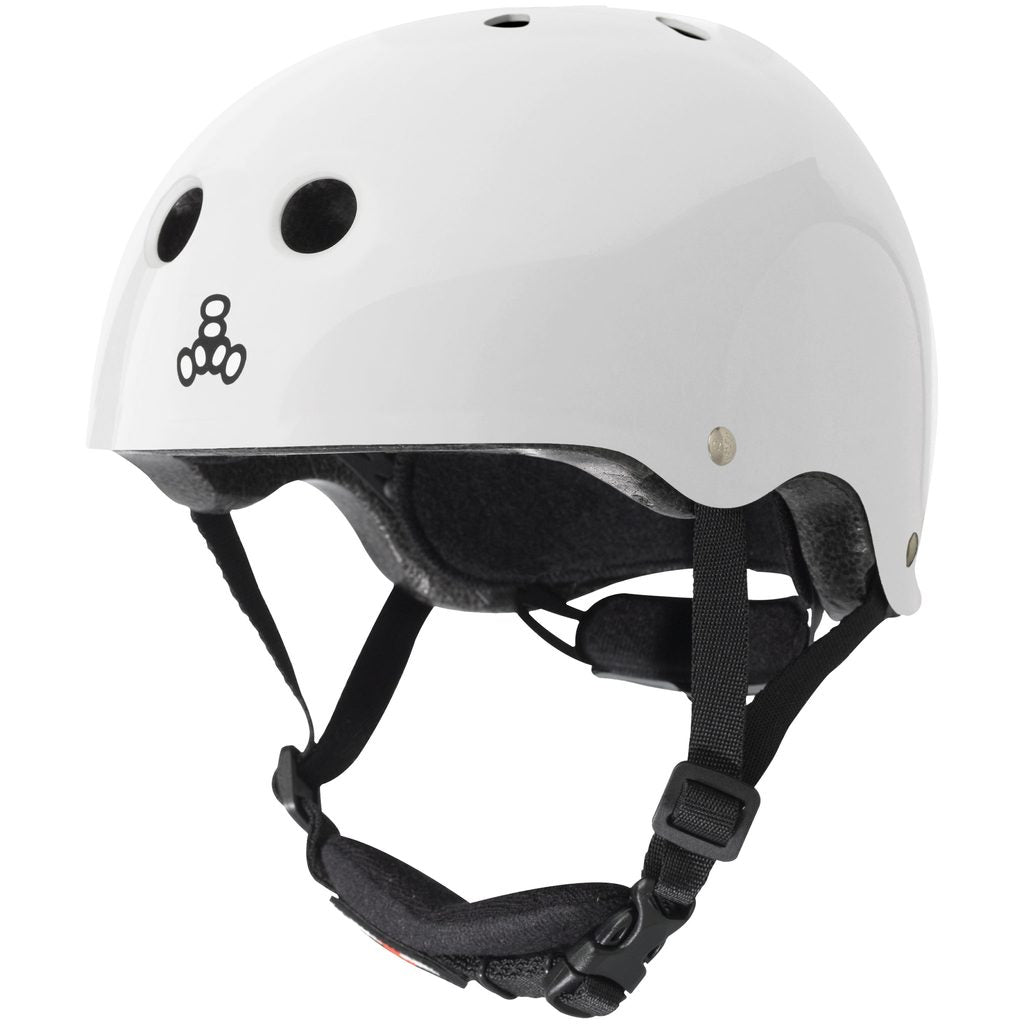 Triple Eight LIL 8 White Glossy Youth Helmet
