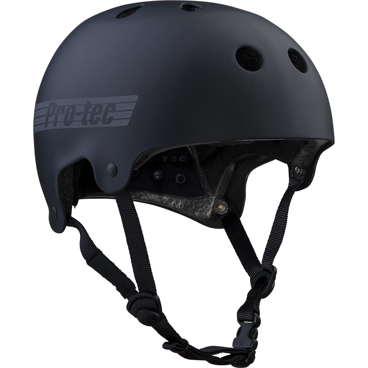 ProTec Old School Certified Matte Black Reflective Helmet