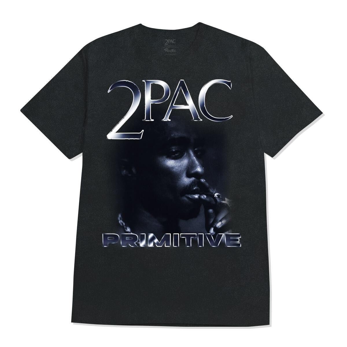 Primitive x Tupac Platinum Washed Black Shirt