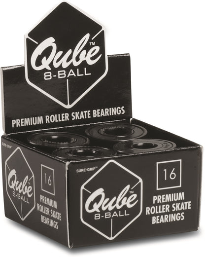 Sure-Grip Qube 8-Ball 8mm Black (Set of 16) Roller Bearings