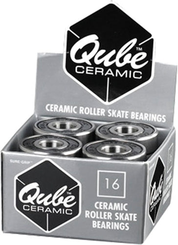 Sure-Grip Qube Ceramic 8mm Silver (Set of 16) Roller Bearings