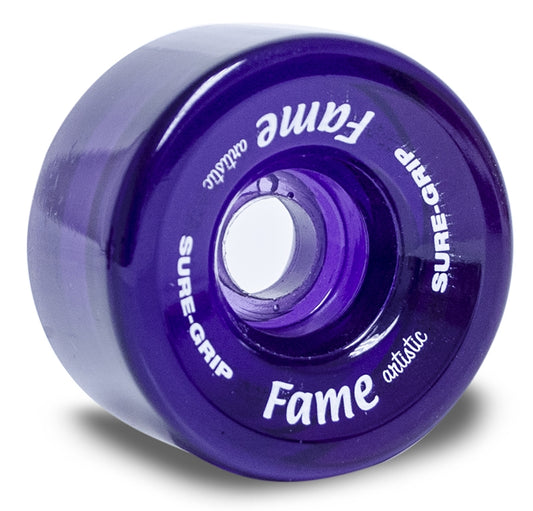 Sure-Grip Fame Artistic 95a 57mm (Set of 8) Clear Purple Roller Skate Wheels