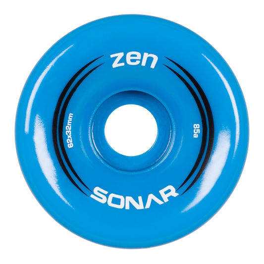 Riedell Sonar Zen 85a 62mm (Set of 4) Blue Roller Skate Wheels