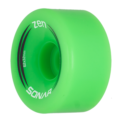 Riedell Sonar Zen 85a 62mm (Set of 4) Green Roller Skate Wheels