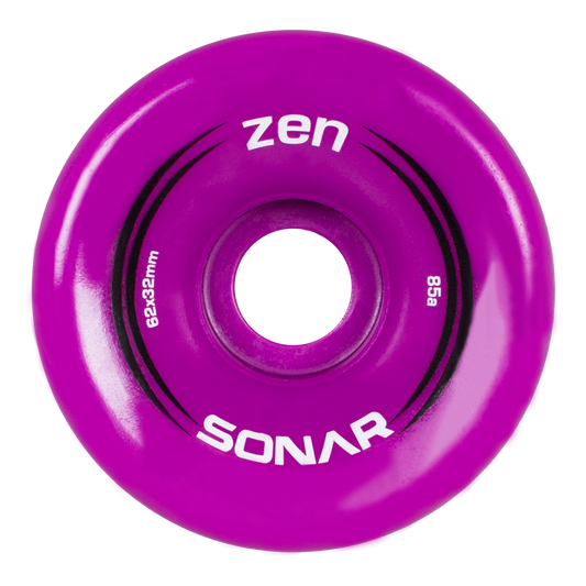 Riedell Sonar Zen 85a 62mm (Set of 4) Purple Roller Skate Wheels