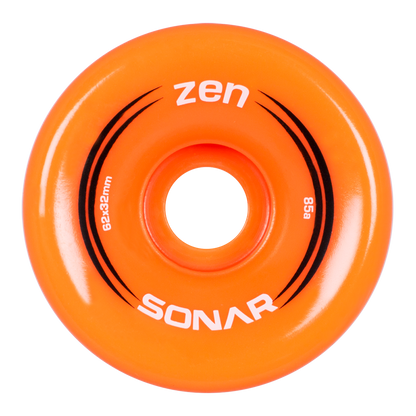 Riedell Sonar Zen 85a 62mm (Set of 4) Orange Roller Skate Wheels