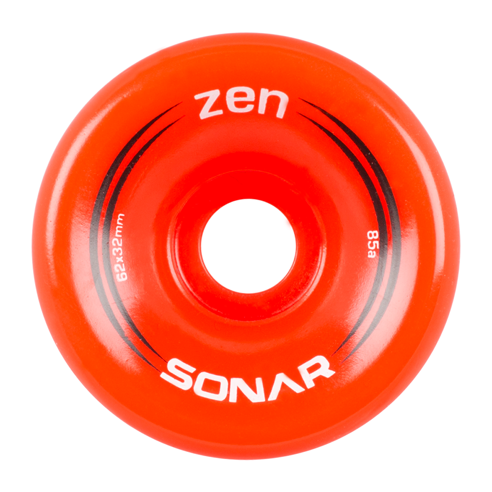 Riedell Sonar Zen 85a 62mm (Set of 4) Red Roller Skate Wheels