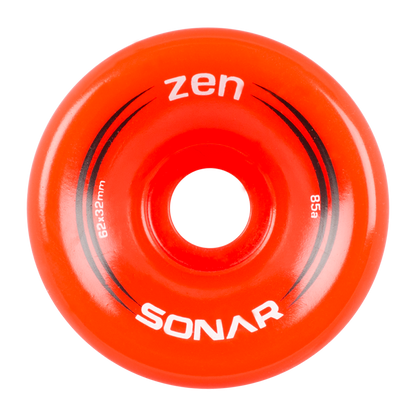 Riedell Sonar Zen 85a 62mm (Set of 4) Red Roller Skate Wheels