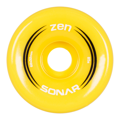 Riedell Sonar Zen 85a 62mm (Set of 4) Yellow Roller Skate Wheels