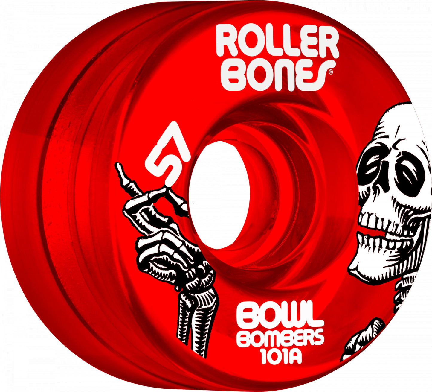 Roller Bones Bowl Bombers 101a 57mm Red Clear (Set of 8) Roller Skate Wheels