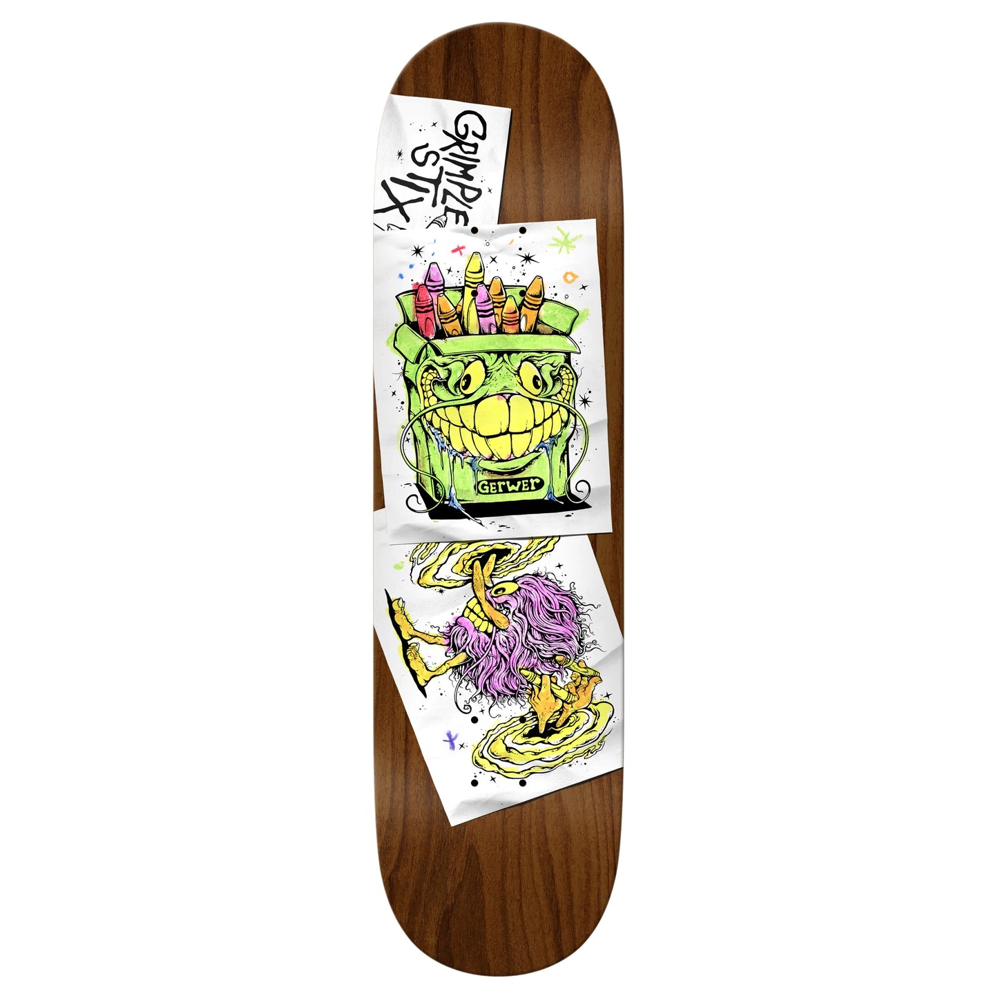 Anti-Hero Gerwer Grimple Coloring Book True Fit 8.38" Assorted Stain Skateboard Deck