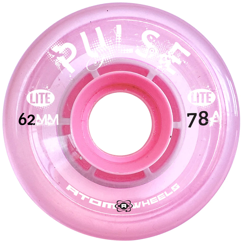 Atom Pulse 78a 62mm Clear Pink (Set of 4) Roller Skate Wheels